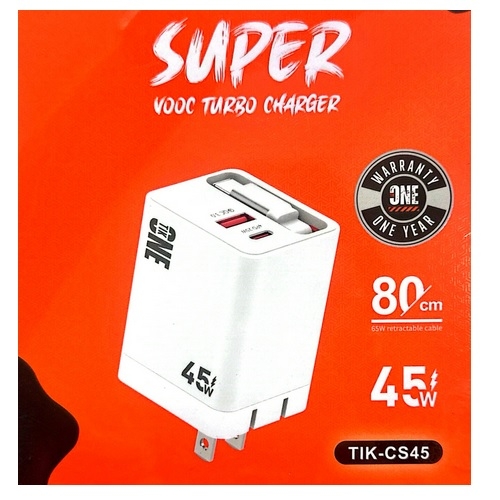 CARGADOR TIPO C  TIK-CD45 45W